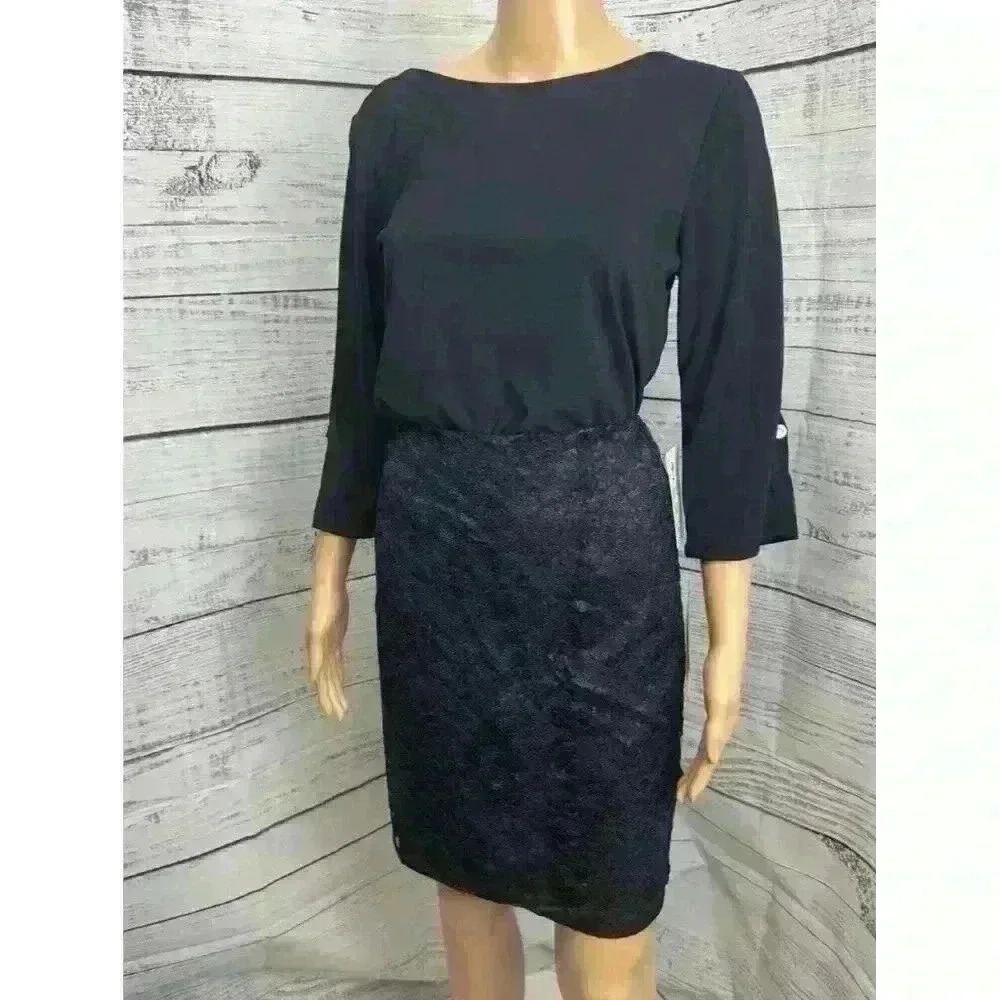 VTG NWT‎ AGB Byer California Blue 2 Piece Lace Pencil Skirt & Shirt Set Sz 12 P